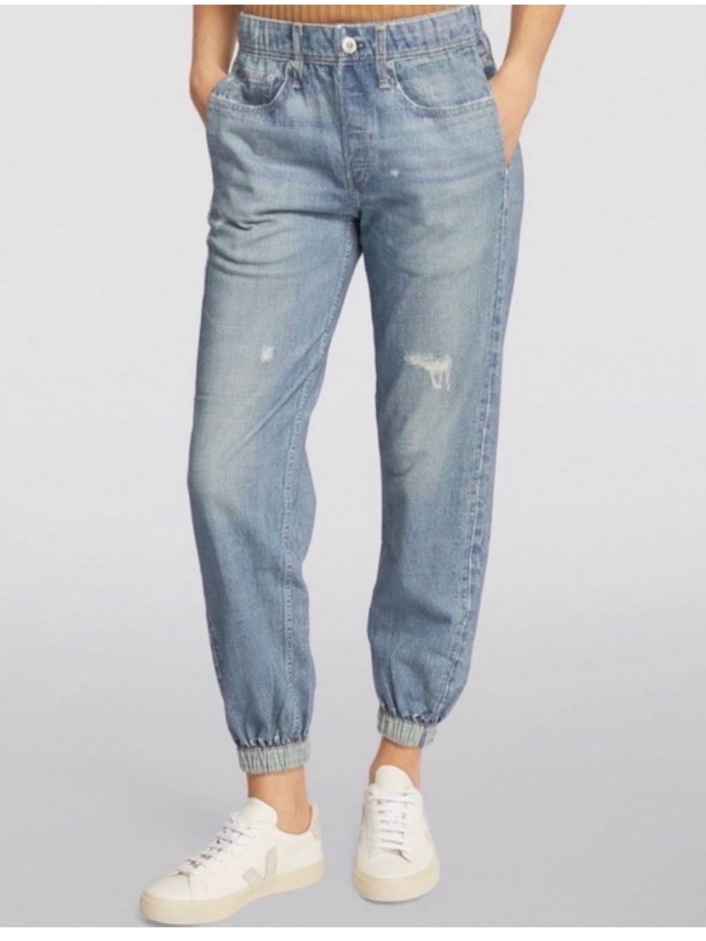 Rag & Bone Miramar Cotton Denim High Rise Ankle Jogger Pants Sweatpant Jeans
XS